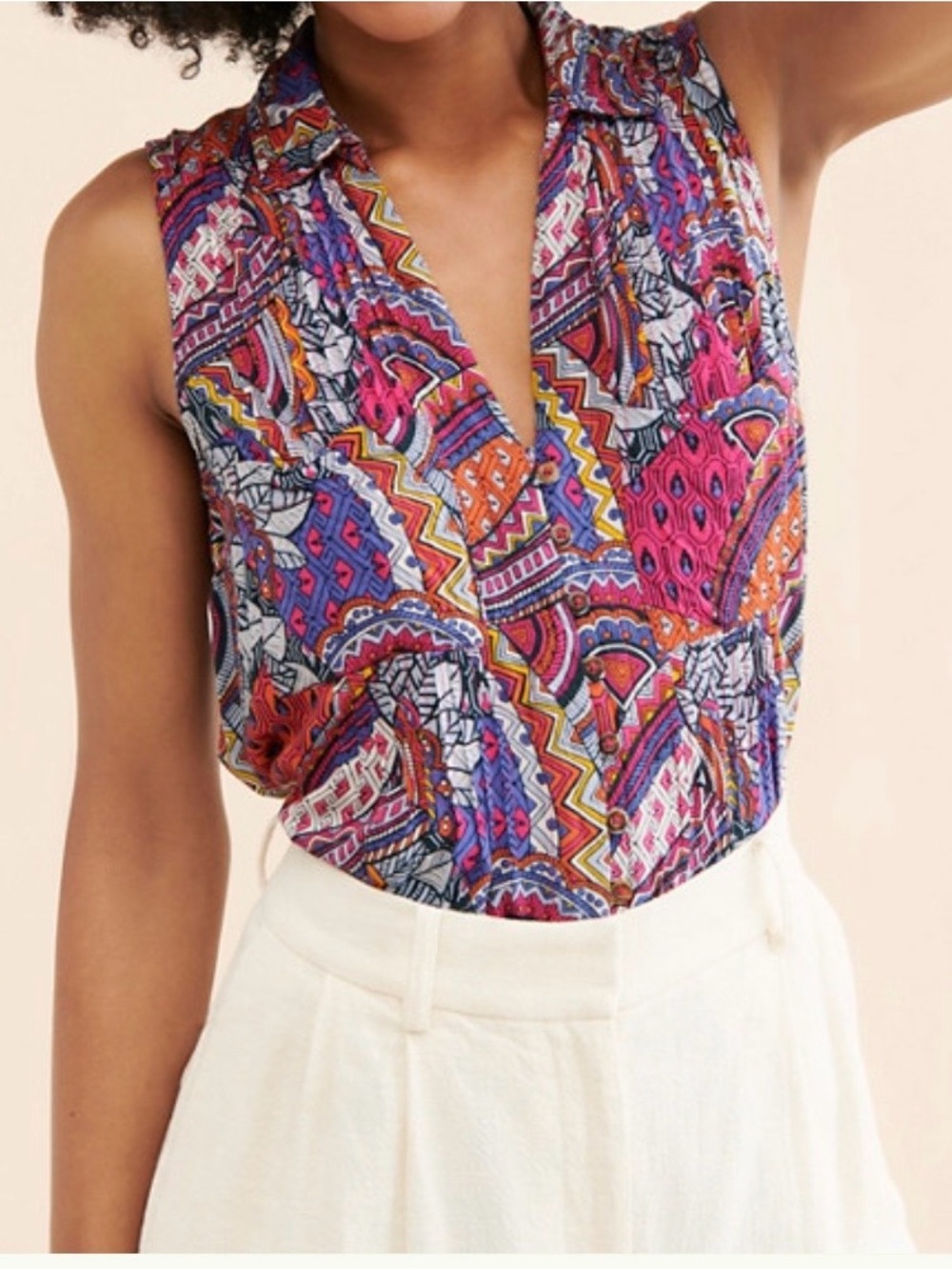 Anthropologie Whimsical Pintucked Blouse Size Small .